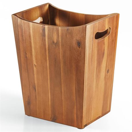 OFFSITE 2 Gallons Wastebaskets- Wooden Waste Basket with Handles -Small Trash