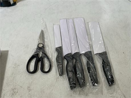 6-Piece Black Knife Set with Magnetic Strip for Wall, Ultra Sharp Magnetic