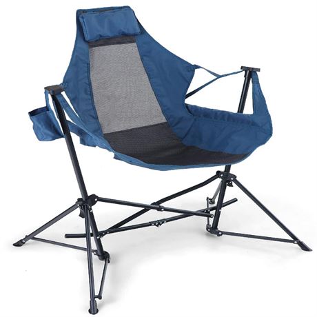 ALPHA CAMP Hammock Folding Rocking Chair with Cup Drink Holder, High Back, for