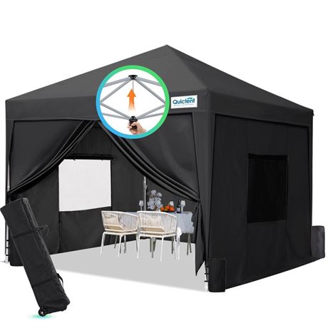 Quictent Privacy 8x8 Pop up Canopy Tent with Sidewalls and Roll-up Ventilated