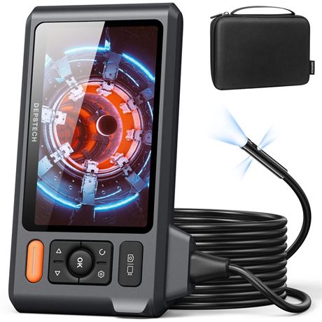 Triple Lens Borescope Tool, DEPSTECH 5" IPS Screen Endoscope Camera with