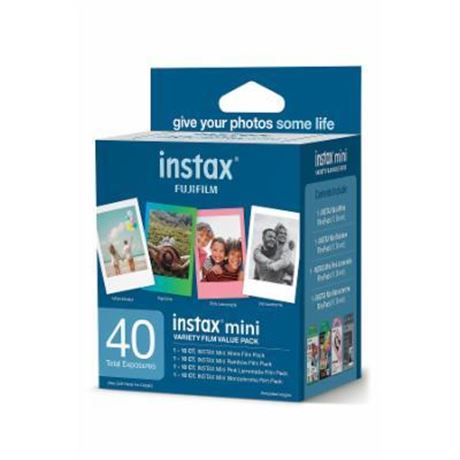 2Pack Fujifilm Instax Mini Instant Film Variety Value Pack, 40 Exposures