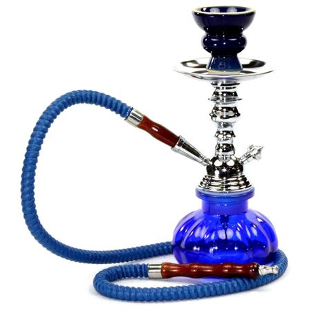 1 HOSE 10" INCH BLUE GLASS PUMPKIN HOOKAH - NEW HOOKA