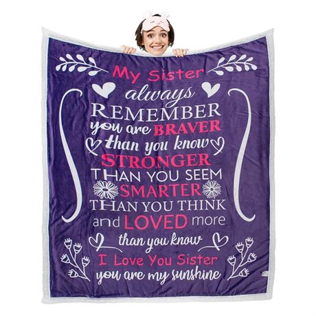 mami home Sister Blanket for Sister, Gorgeous Gift for Sister with Thick Double