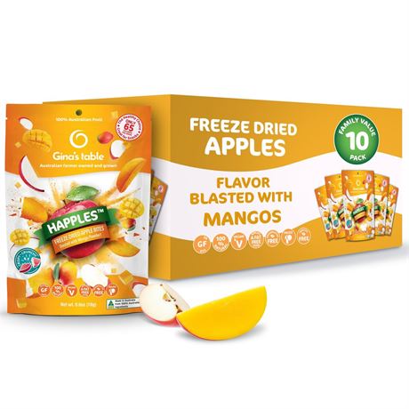 Happles Freeze Dried Apples with Mango Fruit Powder – 100% Natural, No Added