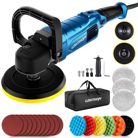 LDHTHOPI Buffer Polisher, 1800W 6 inch/7 inch Rotary Buffer Polisher Waxer,