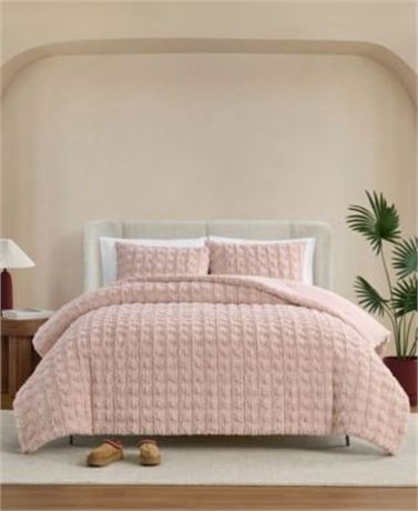 Macy's Ugg Denai Faux Fur Reversible 3-Pc. Comforter Set, Full/Queen - Snow