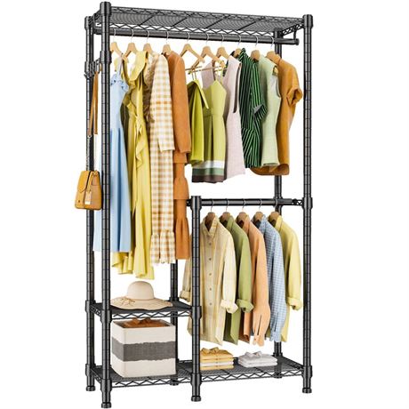 Heavy Duty Clothes Rack, Garment Rack for Hanging Clothes, Adjustable Wire