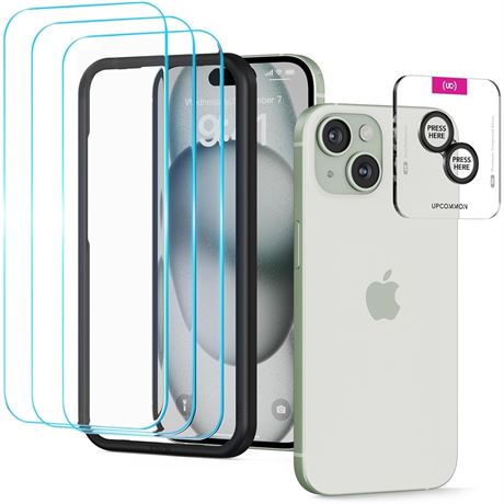 Upcommon UARMOR Glass 3 Pack Clear Screen Protector & 1 Pack Camera Lens