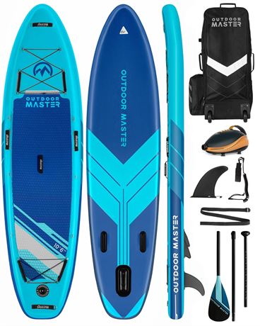 Inflatable Stand Up Paddle Board, Premium OutdoorMaster SUP Board Set with