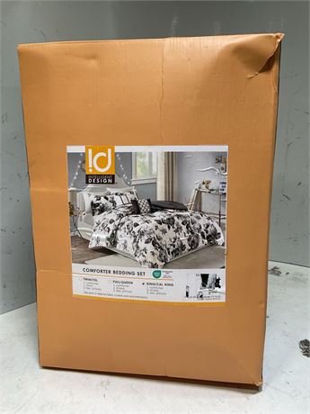 Intelligent Design Dorsey Black/White, Reversible comfort bedding set KING/CAL