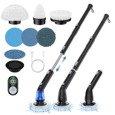 Electric Spin Scrubber, Dual Speeds Cleaning Brush Scrubber with 6 Replaceable