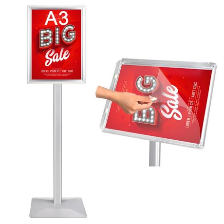 Sign Stand, Adjustable Sign Holder Floor Standing Sign Stand for 11x17 inch,