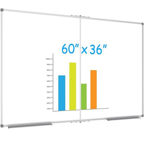 JILoffice Large Foldable White Board 60 x 36 Inches, Dry Erase Magnetic White