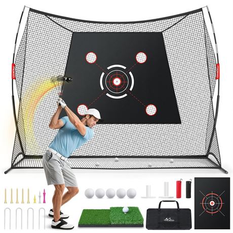 MoKo Golf Net, 10 x 7ft Golf Practice Net with Targets, Portable Hitting Nets