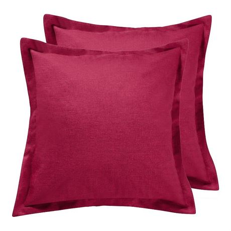 Levtex Home - Spruce Red - Quilted Euro Shams Set of Two (26 X 26 in.) - Plain
