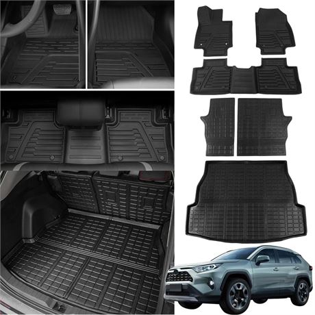 Floor Mats Compatible with 2019 2020 2021 2022 2023 2024 Toyota Rav4 Cargo Mat