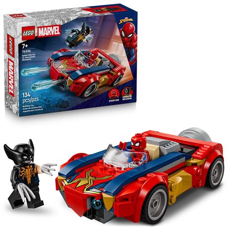 LEGO Marvel Spider-Man Car vs. Venomized Wolverine Building Toy for Boys &