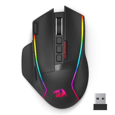 Redragon Wireless Gaming Mouse, Ergonomic Mouse 16000 DPI with Rapid Fire Key,