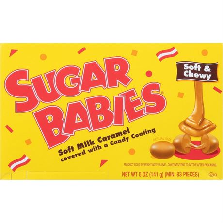 Sugar Babies Soft Milk Caramels 5 oz. Theater Box/4 boxes