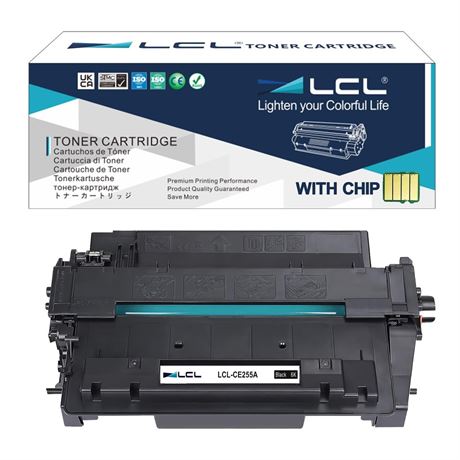 LCL Compatible Toner Cartridge Replacement for HP 55A CE255A P3010 P3011 P3015