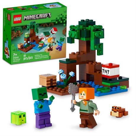 LEGO Minecraft The Swamp Adventure 21240, Building Game Construction Toy with