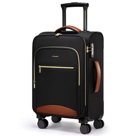 LOVEVOOK Carry On Luggage 22x14x9 Airline Approved, 20 Inch Softside Suitcases