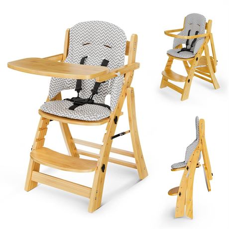 TOETOL Foldable High Chairs for Babies and Toddlers with Adjustable Height and