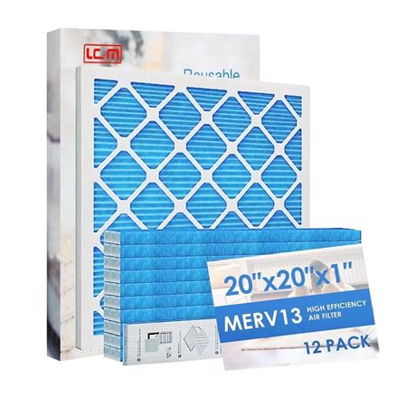 LGM 20x20x1 AC Furnace HVAC Filter Reusable Electrostatic Filters MERV 13 For