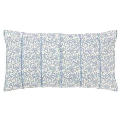 14"x26" Oversized Botanical Lumbar Throw Pillow Cover Blue - Rizzy Home
