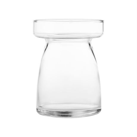 Clear Glass Pillar Vase, Small, Lead-Free, 3.67 x 4.75 Inches, for Indoor Use,