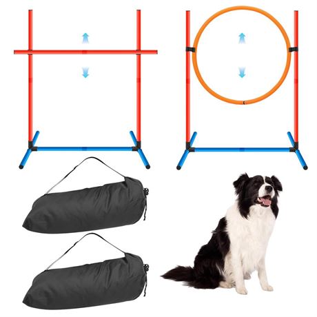 2 Pcs Dog Agility Training Equipment Obstacle Training Starter Kit Dog Training