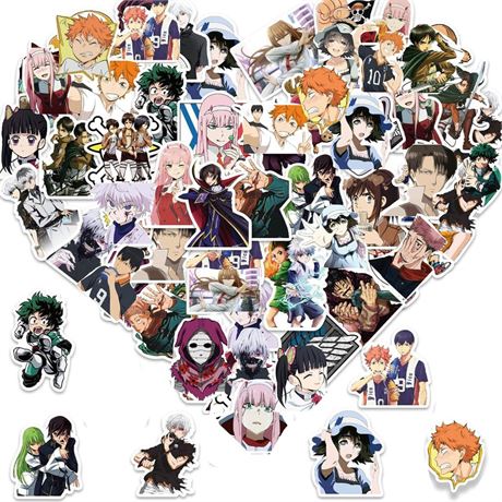 SBOBUY 50Pcs Popular Classic Anime Stickers Waterproof Vinyl Decals for Water