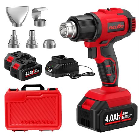 FULLYEA Cordless Heat Gun, Max 1022°F (550°C) Fast Heating, Lightweight Hot Air