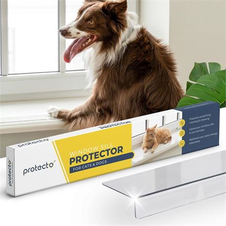 Protecto Window Sill Protector from Dogs 35.5 x 3.25 Clear Window Guards from