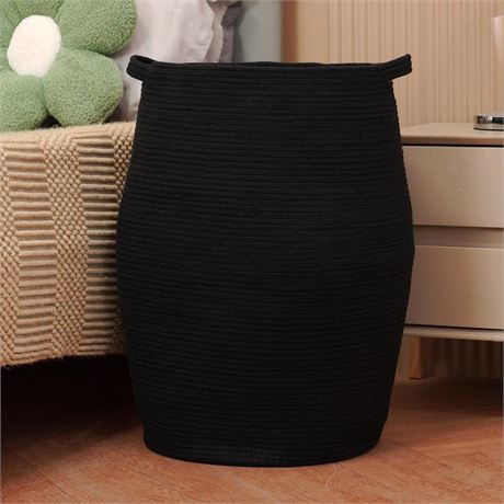 105L Oversized Laundry Hamper, Cotton Rope Woven Clothes Hamper, 25.6"Tall