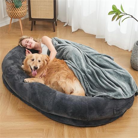 Human Dog Bed,72"x48"x10" Large Gaint Shared Bed for Adult - Flufelbed Standard