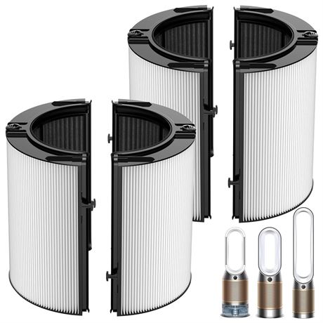2 Pack 360° Combi 2 in 1 HEPA + Carbon Filter for Dyson TP04 HP04 TP07 TP06