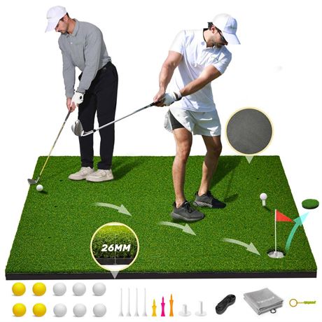 Pro Thickened Golf Mat Set - 5x4ft | Premium Indoor/Outdoor Training for