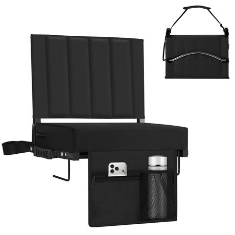 Stadium Seat for Bleachers with Back Support, Portable Bleacher Seat with Wide