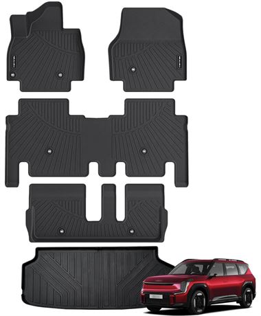 Floor Mats & Cargo Liner for 2024 Kia EV9 (Only Fit 7 Seats) All Weather