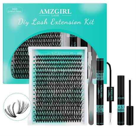 OFFSITE Lash Extension Kit 320Pcs,DIY Individual Lashes Clusters Kit,Lash Bond