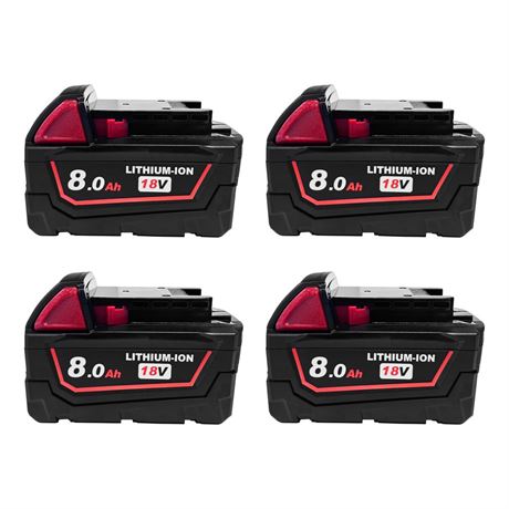 8 Ah Replacement for Milwaukee M18 Battery Compatible with Milwaukee 48-11-1810