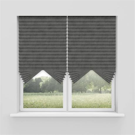 Foiresoft No Tools Pleated Fabric Shades, Temporary Window Blinds, No Drilling