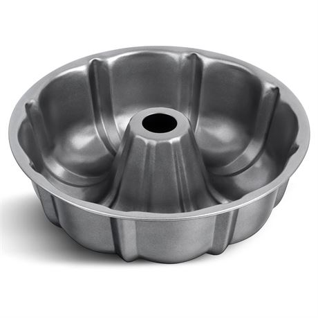 TeamFar 10 inch Nonstick Cake Pans, Heavy Duty Carbon Steel 10 Cups Fluted Tube