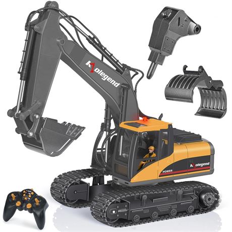 kolegend 3 in 1 Remote Control Excavator Toy 1/14 Scale RC Excavator, 15