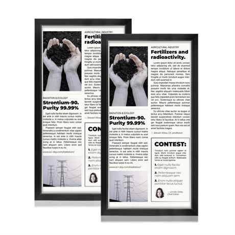 Annecy 11x22 Picture Frame Black（2 Pack）, 11 x 22 Newspaper Picture Frame for