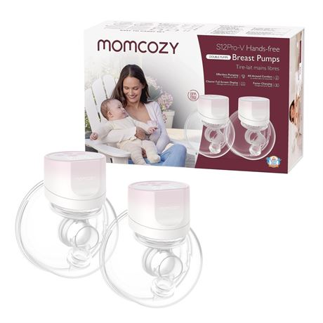 Momcozy S12 Pro V Hands-Free Wearable Breast Pump 3 Modes 9 Suction Levels