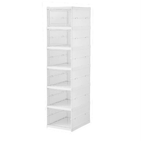 SeyFi Stackable Shoe Storage Cabinet, Installation-Free Foldable Shoe Organizer