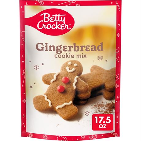 Betty Crocker Limited Edition Gingerbread Cookie Mix, Holiday Baking, 17.5 oz